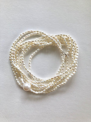 BODY WRAP SEED PEARL NECKLACE
