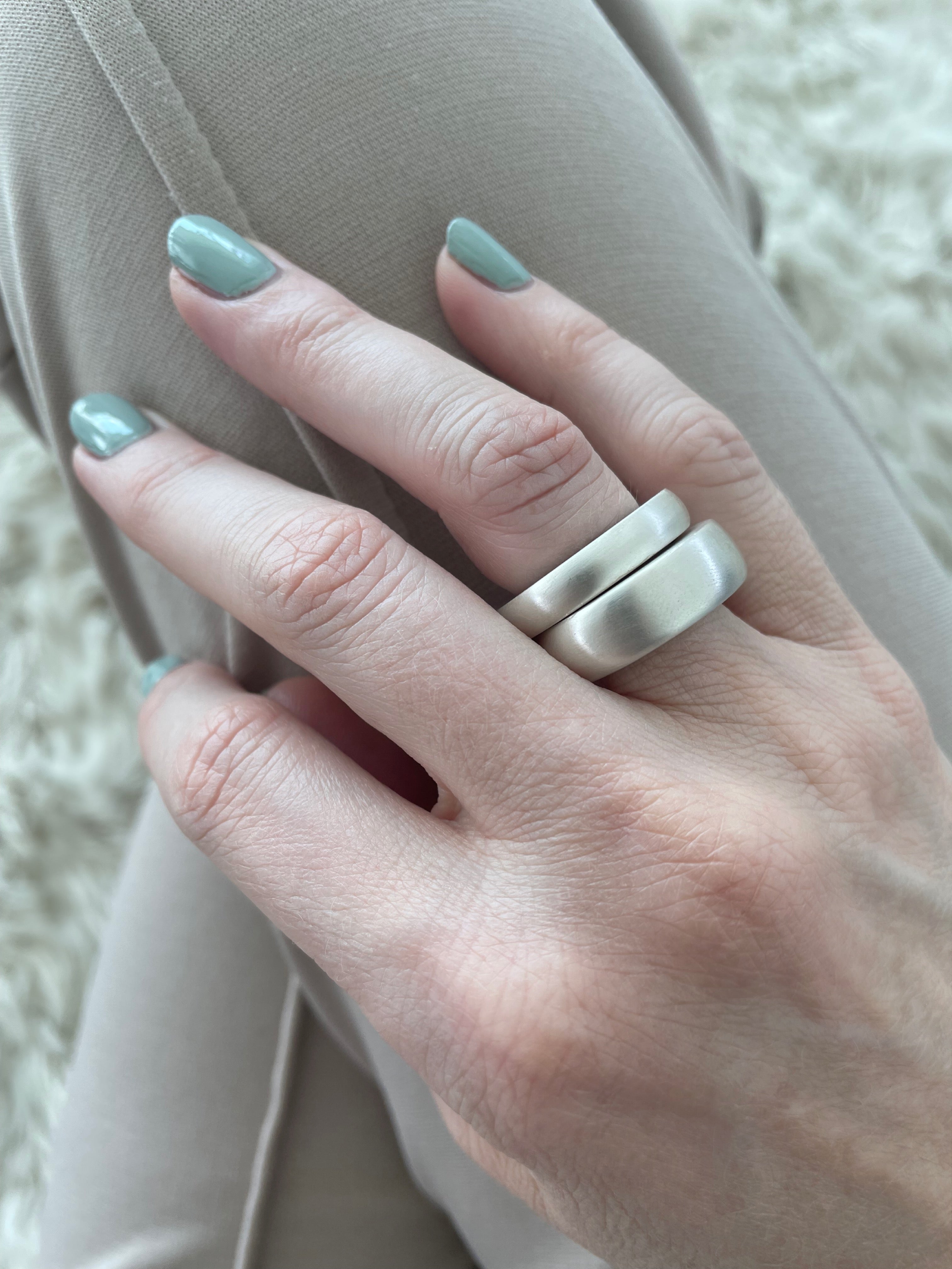 SILVER STACKER RING