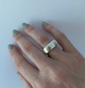 SILVER HIGH RISE STACKER RING