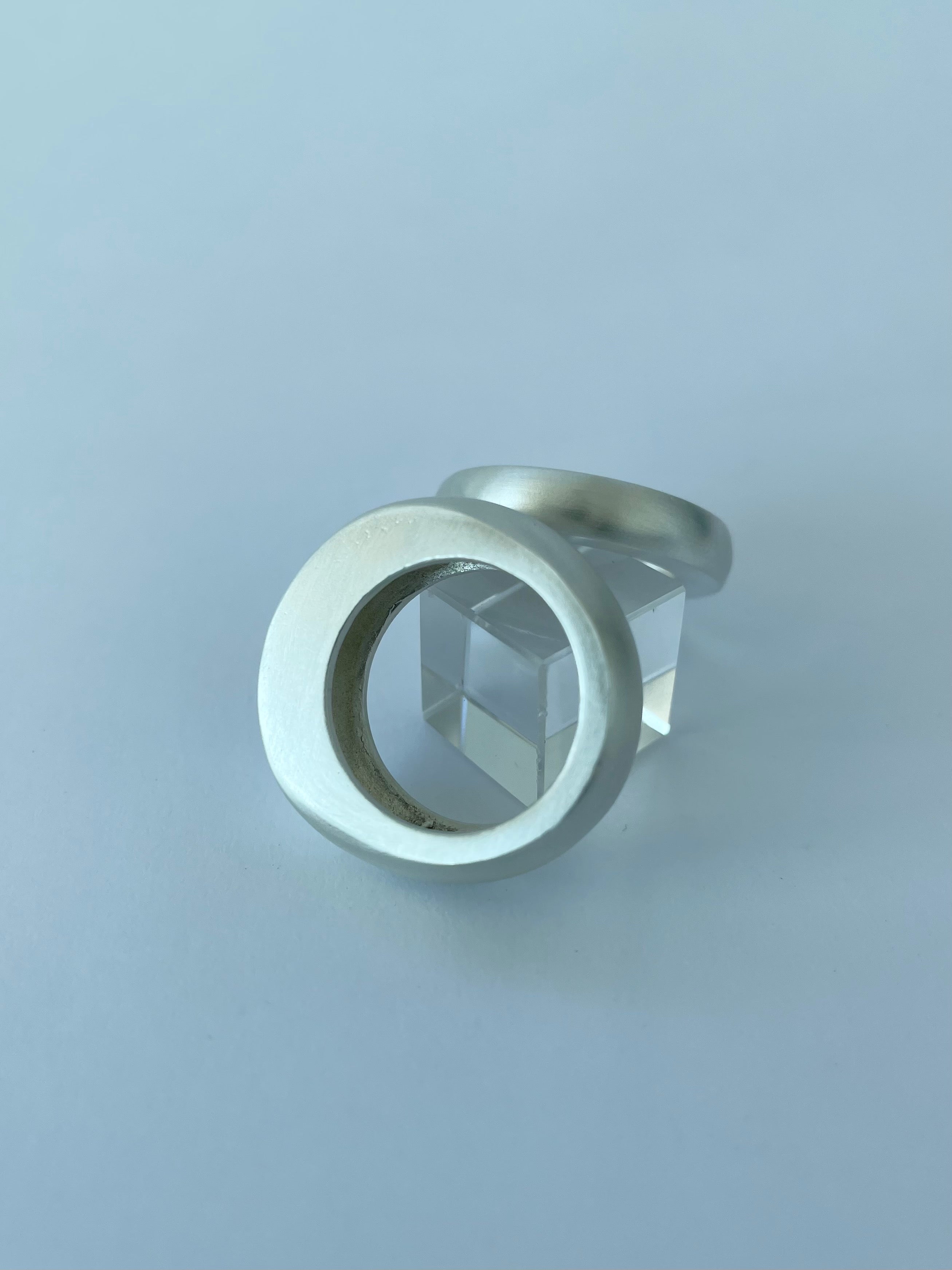 SILVER HIGH RISE STACKER RING